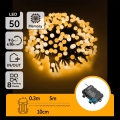 Aigostar - LED вулична різдвяна гірлянда 50xLED/8 режимів 3xAA 5,3m IP44 теплий білий