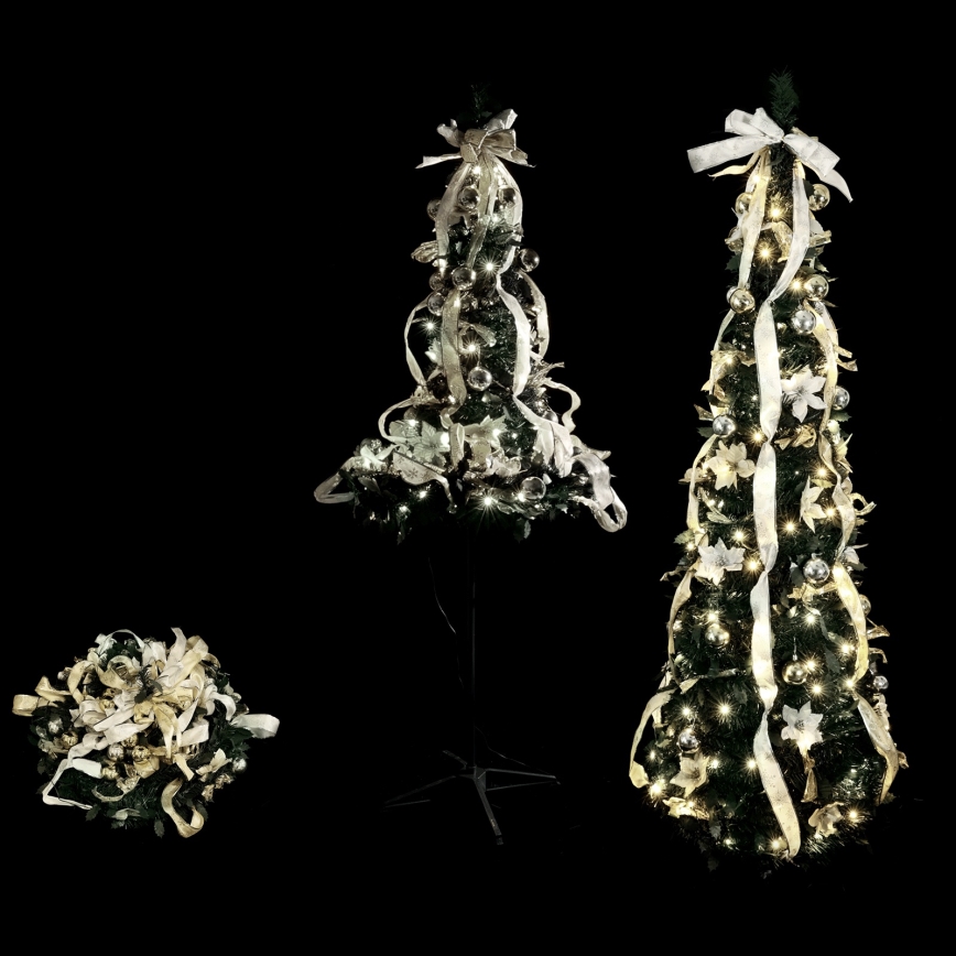 Aigostar - LED вулична різдвяна ялинка 150 світлодіодів 1,8 м IP44 білий/золотий холодний білий