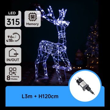 Aigostar - LED Вулична різдвяна прикраса LED/3,6W/31/230V 6500K 120 cm IP44 олень