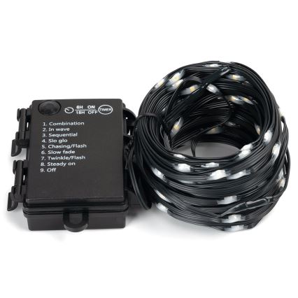 Aigostar - LED зовнішній різдвяний гірлянд 100xLED/8 функцій 3xAA 10,3м IP44 тепле біле світло