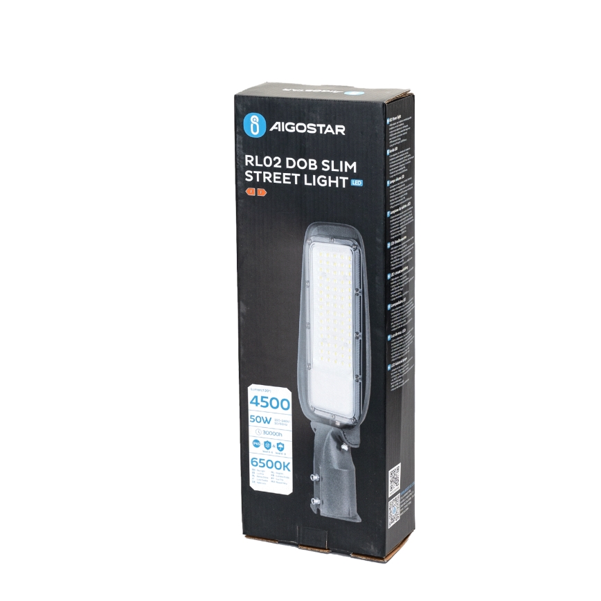 Aigostar - LED вуличний світильник SLIM LED/50W/230V 6500K IP65