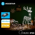 Aigostar - LED Вулична прикраса LED/3,6W/31/230V 2700K 90/45см IP44 північний олень із санчатами
