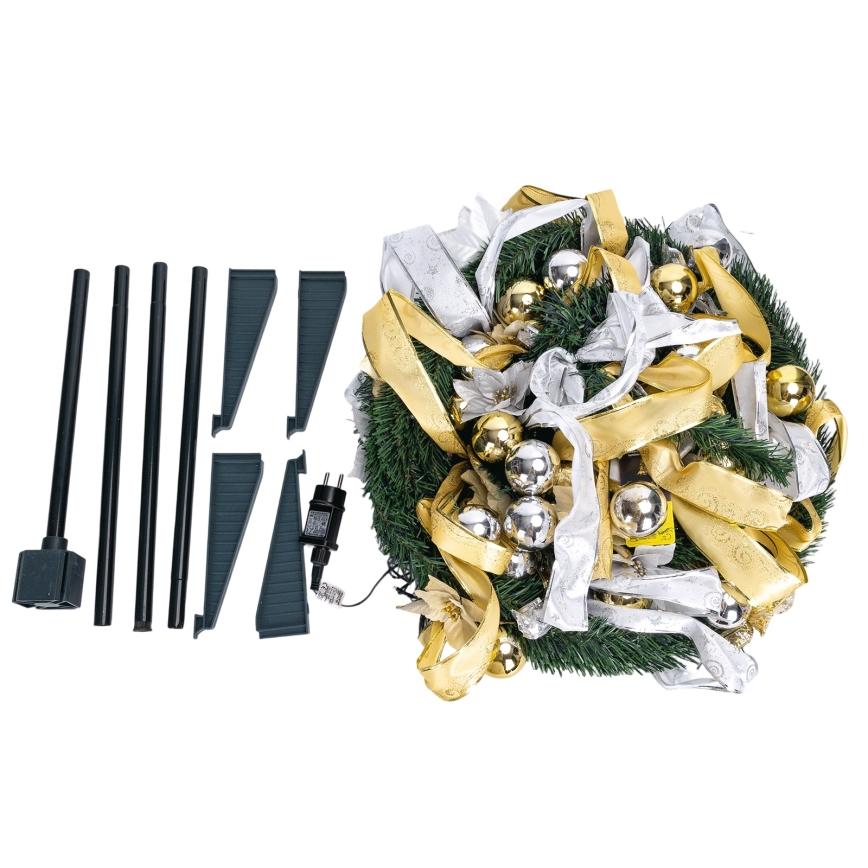 Aigostar - LED вулична різдвяна ялинка 150 світлодіодів 1,8 м IP44 білий/золотий холодний білий
