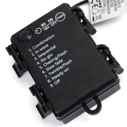 Aigostar-LED Зовнішній різдвяний гірлянд 100xLED/8 функцій 3xAA 10,3м IP44 багатокольоровий