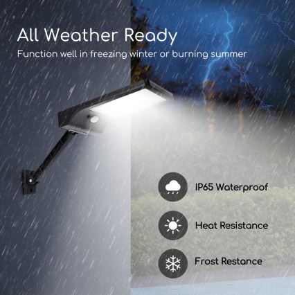 Aigostar - LED з регулюванням яскравості сонячна лампа з датчиком LED/2,3W/5,5V IP65 1800 mAh + пульт дистанційного керування
