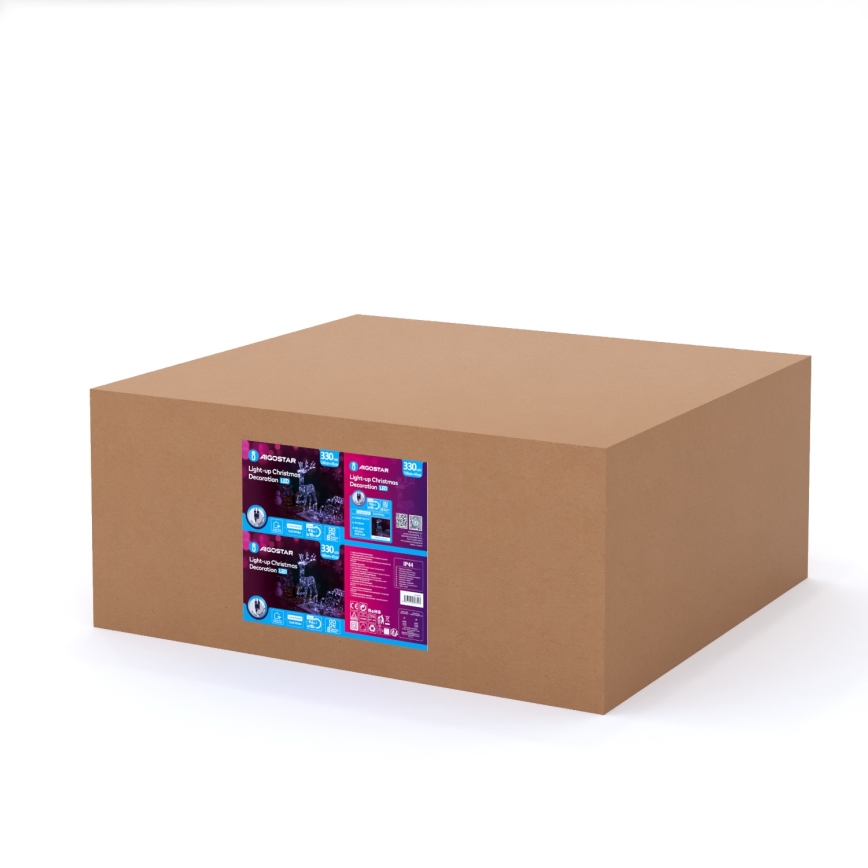 Aigostar - LED зовнішня декоративна лампа LED/3,6Вт/31/230В 6500К 90/45см IP44 олень із санчатами