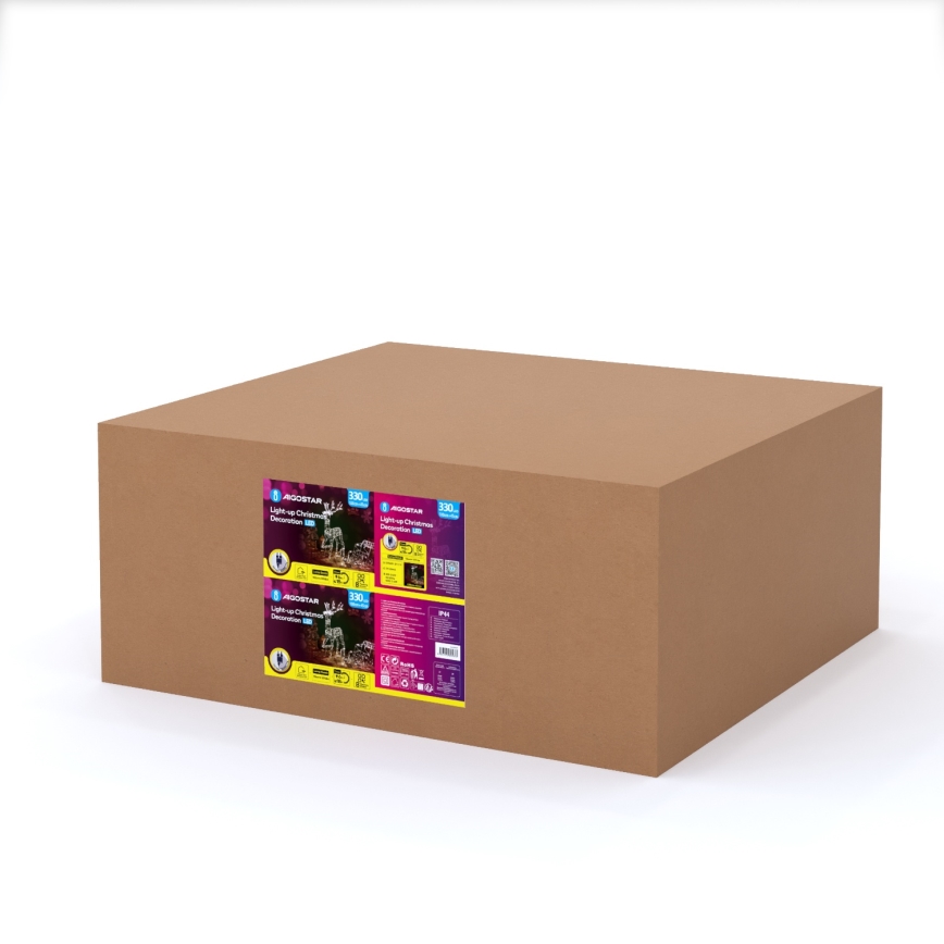 Айгостар - вулична світлодіодна декорація світлодіодна/3,6W/31/230V 2700K 90/45cm IP44 олень із санями