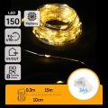 Aigostar -LED зовнішня гірлянда 150xLED/8 функцій 3xAA 15,3m IP44 тепле біле світло