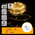 Aigostar - LED зовнішня гірлянда, 50 LED, 8 режимів, живлення 3×AA, довжина 5,3 м, IP44, теплий білий