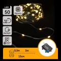 Aigostar - LED зовнішня гірлянда 50xLED/8 функцій 3xAA 5,3m IP44 тепле біле