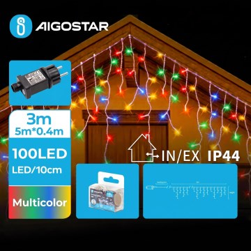Aigostar - LED зовнішня різдвяна гірлянда 100xLED/8 функцій 8x0,4m IP44 багатоколірна