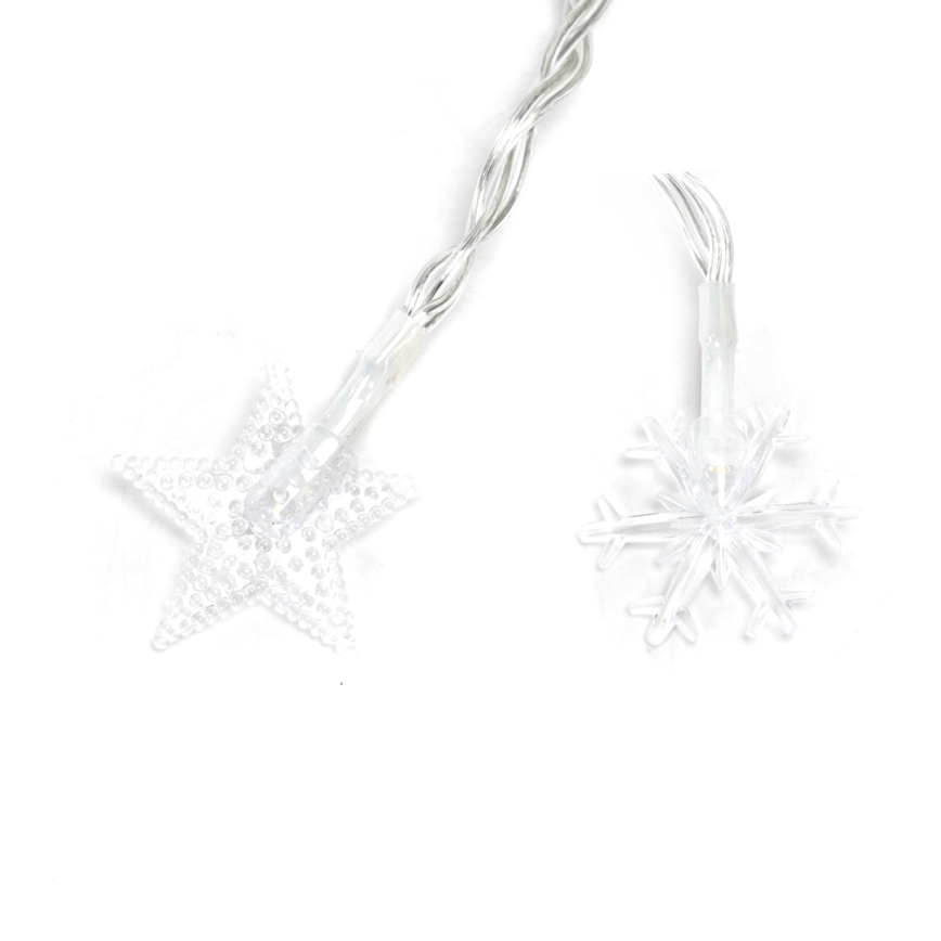 Aigostar - LED вулична різдвяна гірлянда 100xLED/8 функцій 3xAA 10m IP44 теплий білий зірки