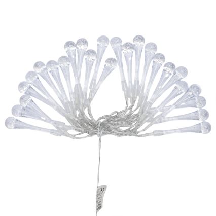 Aigostar - LED зовнішня різдвяна гірлянда 25xLED/8 функцій 3xAA 2,5 m IP44 тепле біле краплі