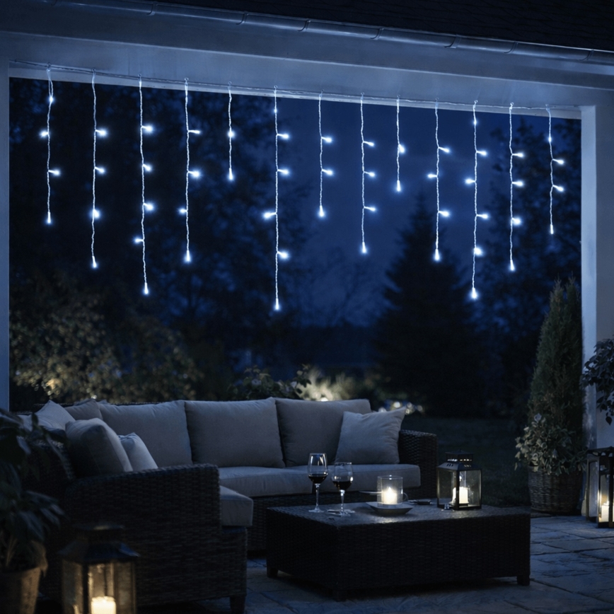 Aigostar - LED зовнішня різдвяна гірлянда 300xLED/8 функцій 3xAA 18x0,6 m IP44 холодний білий