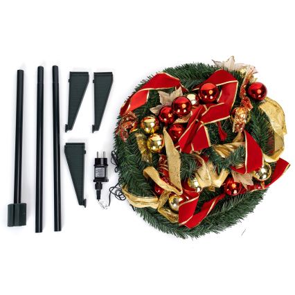 Айгостар - зовнішня світлодіодна різдвяна ялинка 100 світлодіодів 1,5 м IP44 червона/золота, тепле біле світло