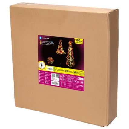 Aigostar - зовнішня світлодіодна різдвяна ялинка 150 світлодіодів 1,8m IP44 червона/золота, тепле біле світло