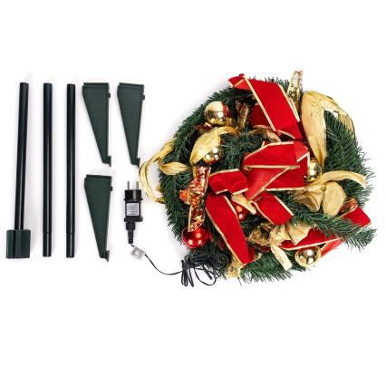 Aigostar - LED Вулична різдвяна ялинка 80xLED 1,2m IP44 червона/золота тепле біле