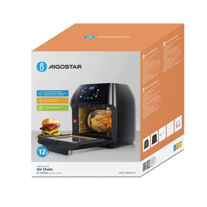 Aigostar - Мультипечь 1400W/230V 12 л черный