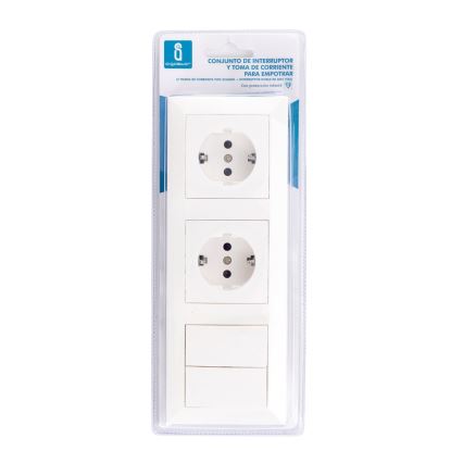 Aigostar - НАБІР 2 шт. Розетка з вимикачем 2x16A/250V SCHUKO