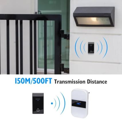 Aigostar - НАБІР 2x Бездротовий дверний дзвінок в розетку 230V IP44 білий/чорний