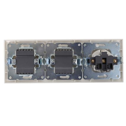 Aigostar - НАБІР 2x Домашній вимикач з розеткою 1x16A/250V SCHUKO
