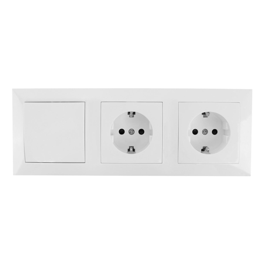 Aigostar - НАБІР 2x Домашня розетка з перемикачем 2x16A/250V