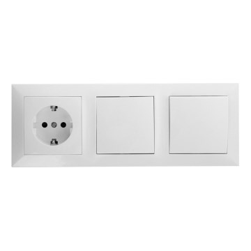 Aigostar - НАБІР 2x Комбінований настінний вимикач із розеткою 1x16A/250V SCHUKO