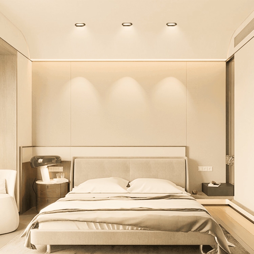 Aigostar - НАБІР 3x Вуличний вбудований стельовий LED світильник LED/4,8W/230V 3000K IP65 чорний