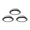 Aigostar - НАБІР 3x Вуличний вбудований стельовий LED світильник LED/4,8W/230V 6500K IP65 чорний