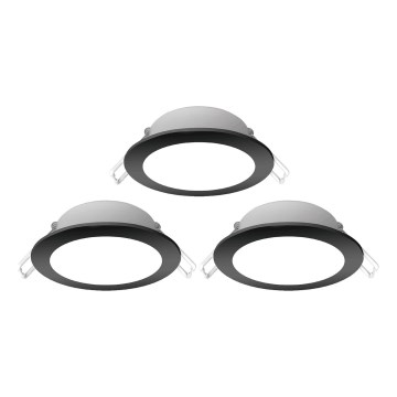 Aigostar - НАБІР 3x Вуличний вбудований стельовий LED світильник LED/4,8W/230V 6500K IP65 чорний