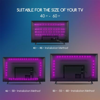 Aigostar - НАБІР 4x LED RGB з регулюванням яскравості стрічка 0,5м LED/2,5W/5V IP65 +ДК