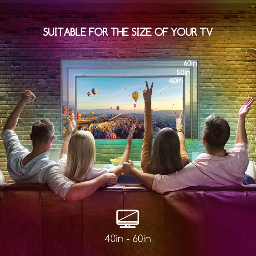 Aigostar - НАБІР 4x LED RGB з регулюванням яскравості стрічка 0,5м LED/2,5W/5V IP65 +ДК