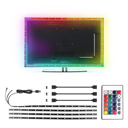 Aigostar - НАБІР 4x LED RGB з регулюванням яскравості стрічка 0,5м LED/2,5W/5V IP65 +ДК