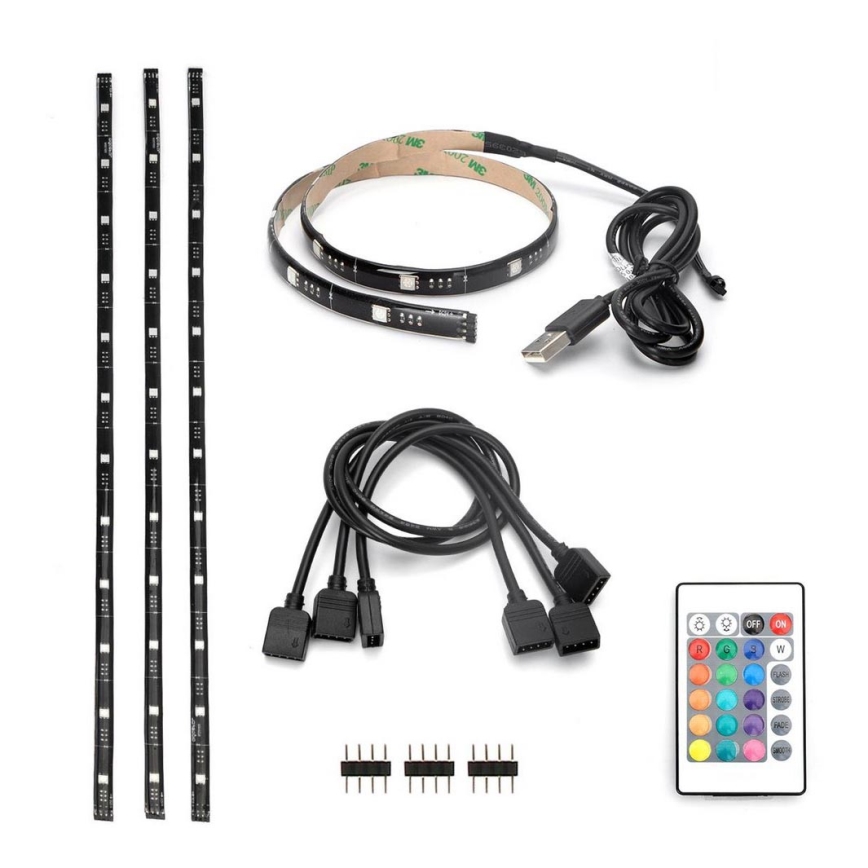 Aigostar - НАБІР 4x LED RGB з регулюванням яскравості стрічка 0,5м LED/2,5W/5V IP65 +ДК