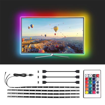 Aigostar - НАБІР 4x LED RGB з регулюванням яскравості стрічка 0,5м LED/2,5W/5V IP65 +ДК