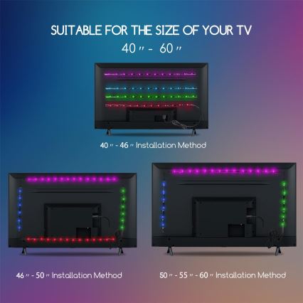 Aigostar - НАБІР 4x LED RGB з регулюванням яскравості стрічка 0,5м LED/2,5W/5V IP65 +ДК