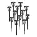 Aigostar - Набір із 12 сонячних світлодіодних ламп LED/0,06W/2V 33,8 cm 6500K 100 mAh IP44 чорні