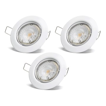 Aigostar - Набір з 3 LED‑вбудованих світильників 1xGU10/4,5W/230V 4000K білий