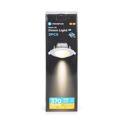 Aigostar - Набір з 3х LED Світильників вбудованого типу LED/5W/230V 3000K діаметр 8,5 см білий