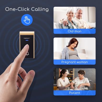 Aigostar - НАБОР 2x Беспроводной дверной звонок 3xAA/12V IP44 черный