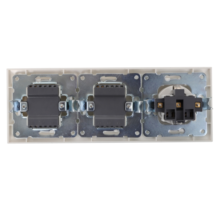 Aigostar - НАБОР 2x Домашний выключатель с розеткой 1x16A/250V SCHUKO