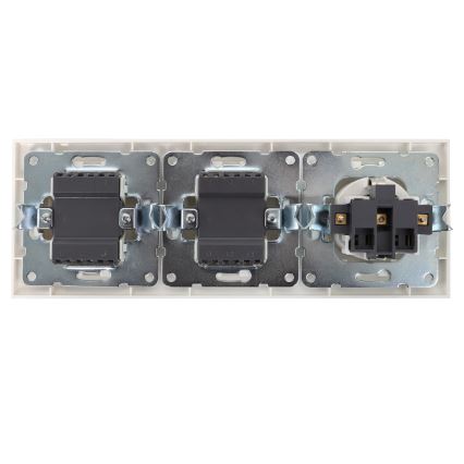 Aigostar - НАБОР 2x Домашний выключатель с розеткой 1x16A/250V SCHUKO