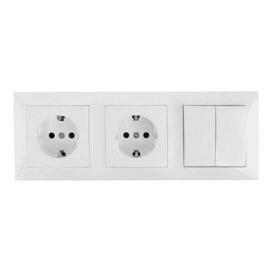 Aigostar - НАБОР 2x Розетка с выключателем 2x16A/250V