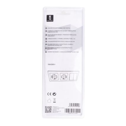 Aigostar - НАБОР 2x Розетка с выключателем 2x16A/250V