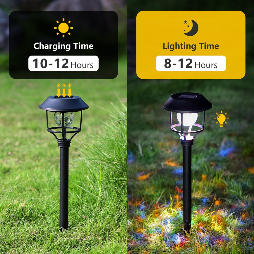 Aigostar - НАБОР 4x Светодиодная RGB-лампа на солнечной батарее LED/0,2W/2V IP44