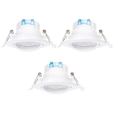 Aigostar - Набор из 3 встраиваемых потолочных LED-светильников LED/5W/230V 6500K, диаметр 8,5 cm, белый
