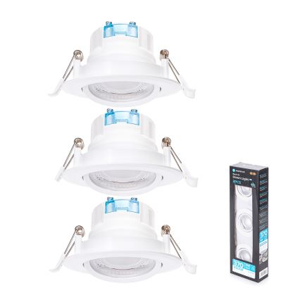 Aigostar - Набор из 3 встраиваемых потолочных LED-светильников LED/5W/230V 6500K, диаметр 8,5 cm, белый