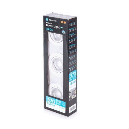 Aigostar - Набор из 3 встраиваемых потолочных LED-светильников LED/5W/230V 6500K, диаметр 8,5 cm, белый