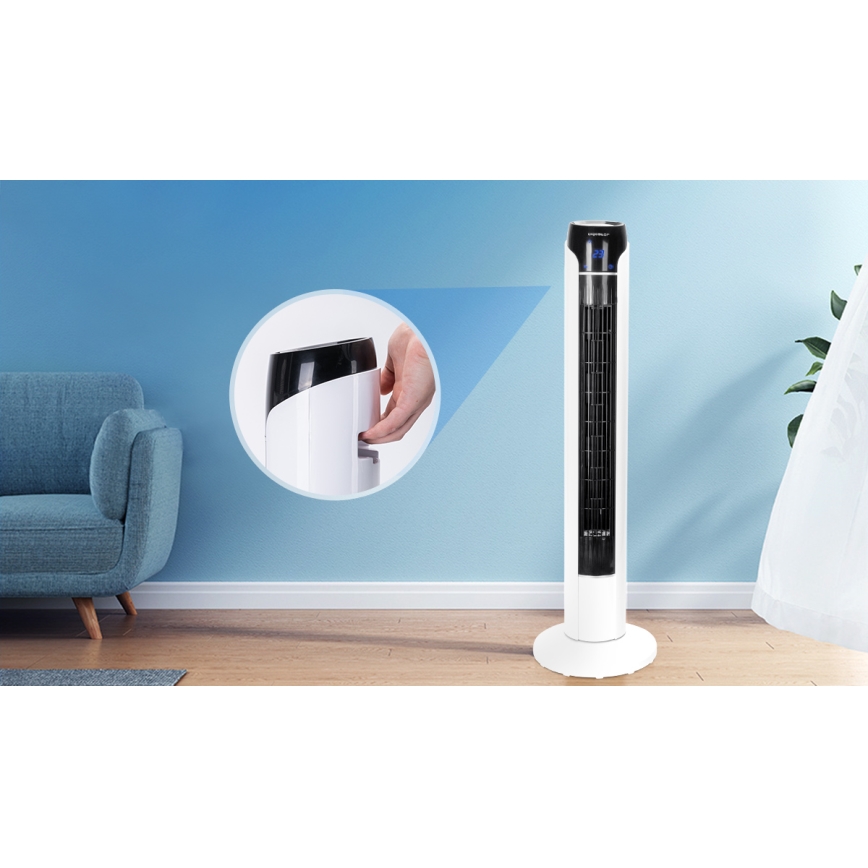 Aigostar - Напольный вентилятор 50W/230V черный/белый + дистанционное управление
