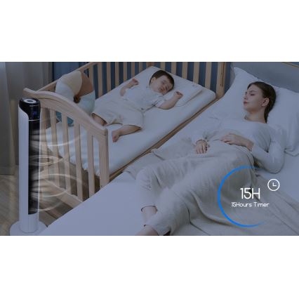 Aigostar - Напольный вентилятор 50W/230V черный/белый + дистанционное управление